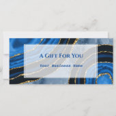 Luxury Navy Blue Agate Gilded Gift Certificate (Voorkant)