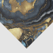 Luxury Navy Blue Black Faux Gold Marble Agate Tissuepapier (Detail)