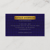 Luxury Navy Blue Crocodile Texture & Gold Visitekaartje (Achterkant)