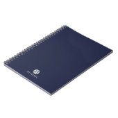 Luxury Navy Blue en Silver gepersonaliseerd monogr Notitieboek (Linkerzijde)