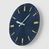 Luxury Navy Blue & Gold Minimalist Grote Klok (Hoek)