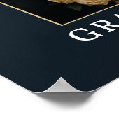 Luxury Navy Blue Gold Photo Wedding Welcome Sign  Poster (Hoek)