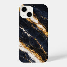 Luxury Navy Blue Marble Gold/White Vein Phone Case