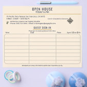 Luxury Navy & Cream Realtor Open House Sign-In Flyer (Enkel)