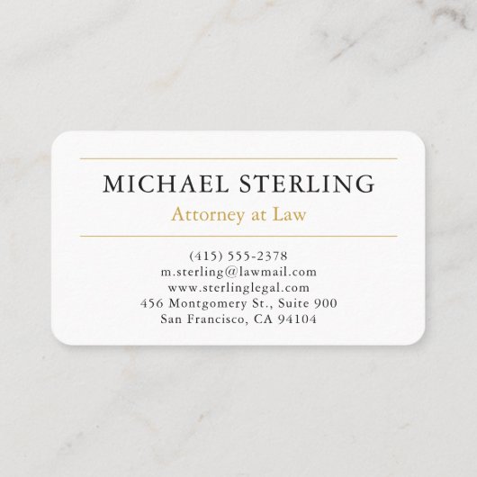 Luxury Navy Gold Attorney & Counselor at Law Visitekaartje (Achterkant)