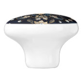 Luxury Navy Gold Floral Keramische Knop (Zijkant)