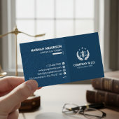 Luxury Navy Leather Look Attorney Business Card  Visitekaartje