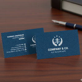 Luxury Navy Leather Look Attorney Business Card  Visitekaartje