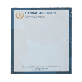 Luxury Navy Look Attorney Logo, for Legal Professi Notitieblok