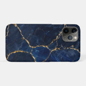 Luxury Navy Marble Gold Monogram Business Branding Case-Mate iPhone Case (Achterkant (horizontaal))