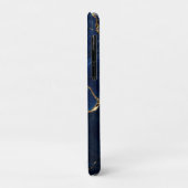 Luxury Navy Marble Gold Monogram Business Branding Case-Mate iPhone Case (Achterkant/links)