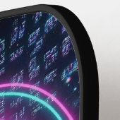 Luxury Neon Chrome Initial Monogram Retro Pickleball Paddle (Links Detail)