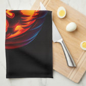 Luxury Neon Pumpkin Halloween Kitchen Towel Theedoek (Quarter Fold)