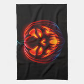 Luxury Neon Pumpkin Halloween Kitchen Towel Theedoek (Verticaal)