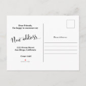 Luxury New Home Address Gold Glitter kondiging Aankondigingskaart (Achterkant)