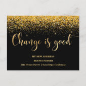 Luxury New Home Address Gold Glitter kondiging Aankondigingskaart (Voorkant)