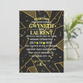 Luxury Noir Elegant Black and Gold Formal Invitati Kaart (Staand voorkant)