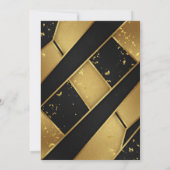 Luxury Noir Elegant Black and Gold Formal Invitati Kaart (Achterkant)