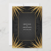 Luxury Noir Elegant Minimalist Black and Gold Kaart (Achterkant)