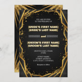 Luxury Noir Elegant Minimalist Black and Gold Kaart (Voorkant / Achterkant)