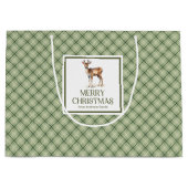 Luxury Nordic Christmas Gift Bag Gold Script Style Groot Cadeauzakje (Voorkant)