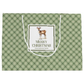 Luxury Nordic Christmas Gift Bag Gold Script Style Groot Cadeauzakje (Achterkant)