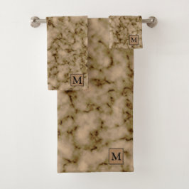Luxury Old Gold Marble Monogrammed Bad Handdoek