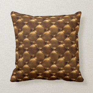 Luxury Old Gold Tufted Leather Opulent Bronze Kussen