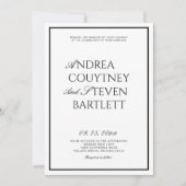 Luxury Old Money Black and White Wedding Kaart (Voorkant)