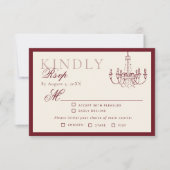 Luxury Old Money Dark Red Hand drawn Wedding RSVP (Voorkant)