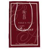 Luxury Old Money Monogram Calligraphy Wedding Medium Cadeauzakje (Voorkant)