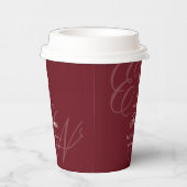 Luxury Old Money Monogram Red Calligraphy Wedding Papieren Bekers (Rechts)