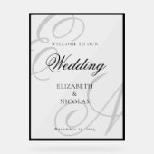 Luxury Old Money Monogram Wedding Welcome Acryl Bord (Voorkant)