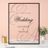 Luxury Old Money Monogram Wedding Welcome Acryl Bord (Huwelijk)