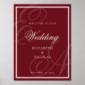 Luxury Old Money Monogram Wedding Welcome Poster (Voorkant)