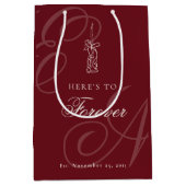 Luxury Old Money Retro Calligraphy Wedding Medium Cadeauzakje (Voorkant)