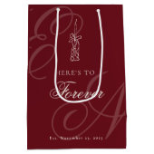 Luxury Old Money Retro Calligraphy Wedding Medium Cadeauzakje (Achterkant)