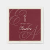 Luxury Old Money Retro Calligraphy Wedding Servet (Voorkant)