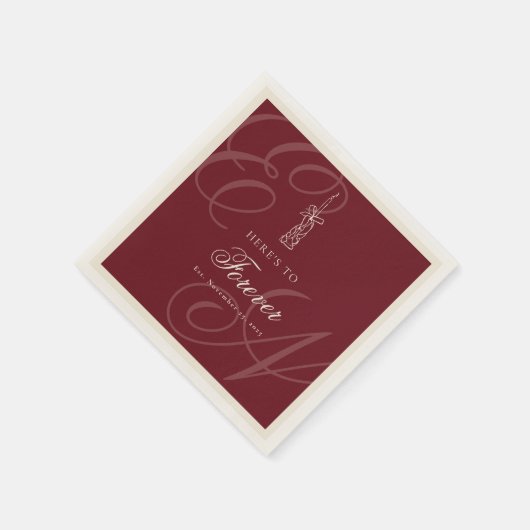 Luxury Old Money Retro Calligraphy Wedding Servet (Hoek)