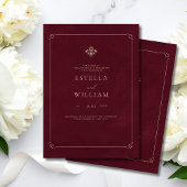 Luxury Old Money Wedding Burgundy Classic Wedding Kaart
