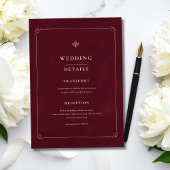 Luxury Old Money Wedding Burgundy Classic Wedding Kaart
