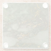 Luxury Olive Green en Gold Marble Glazen Onderzetter (Achterkant)