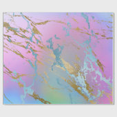 Luxury Ombre Blue Pink Paarse Marble Cadeaupapier (Vlak)