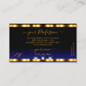 Luxury Oranje Blue Sparkle Jewels Monogram Visitekaartje (Achterkant)