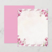 Luxury Orchid Floral Watercolor Pink Blank Card (Voorkant / Achterkant)