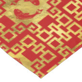Luxury Oriental Gold op Red Koi Fish Pattern Tafelkleed (Gekanteld)