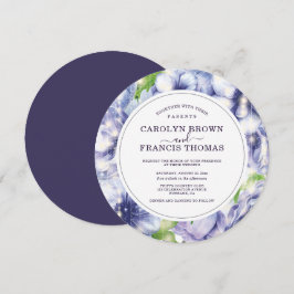 Luxury Paarse Floral Anemone Wedding Kaart