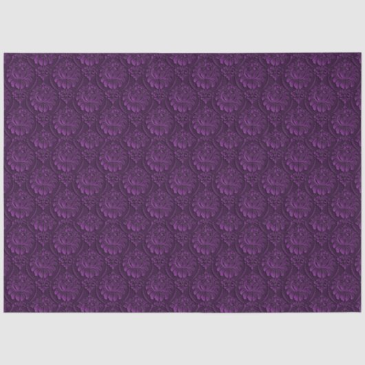 Luxury Paarse Floral Tissuepapier (Voorkant)