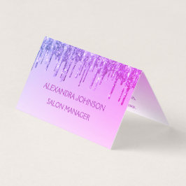 Luxury Paarse Glitter en Sparkle Visitekaartje