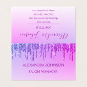 Luxury Paarse Glitter en Sparkle Visitekaartje (Buitenkant ongevouwen)